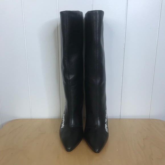 NIB IRO Black Leather Feels Heeled Boots SZ 36/5.5 W $690 retail - Picture 4 of 8